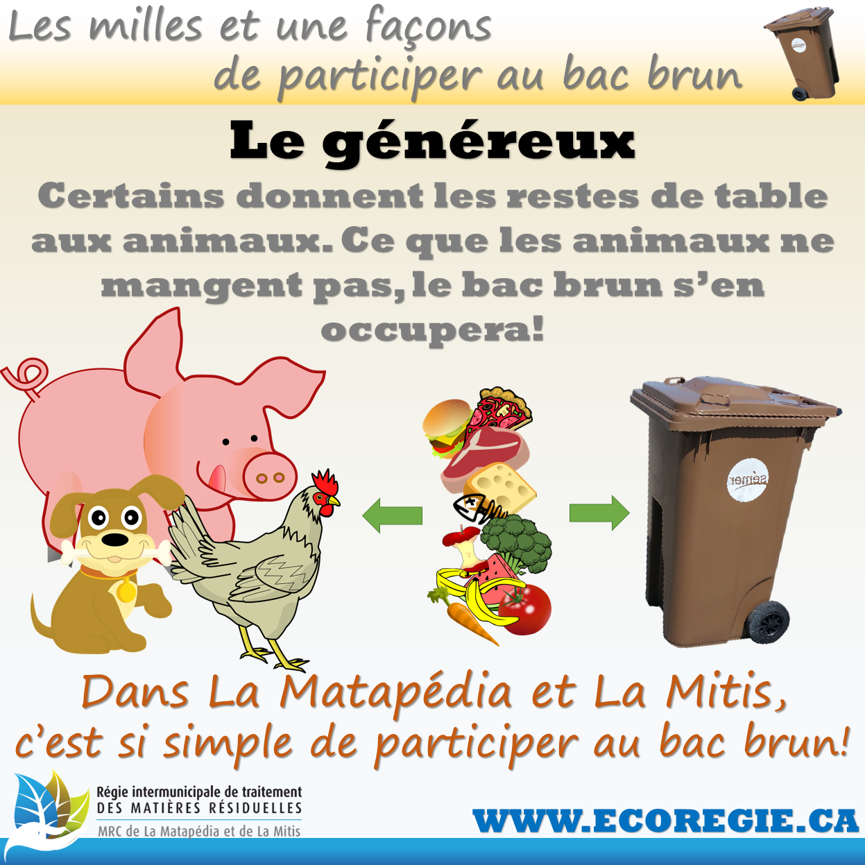 Généreux animaux bac brun