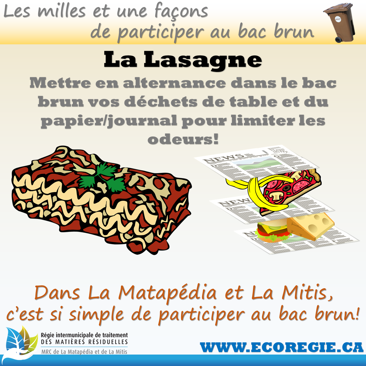 Lasagne bac brun