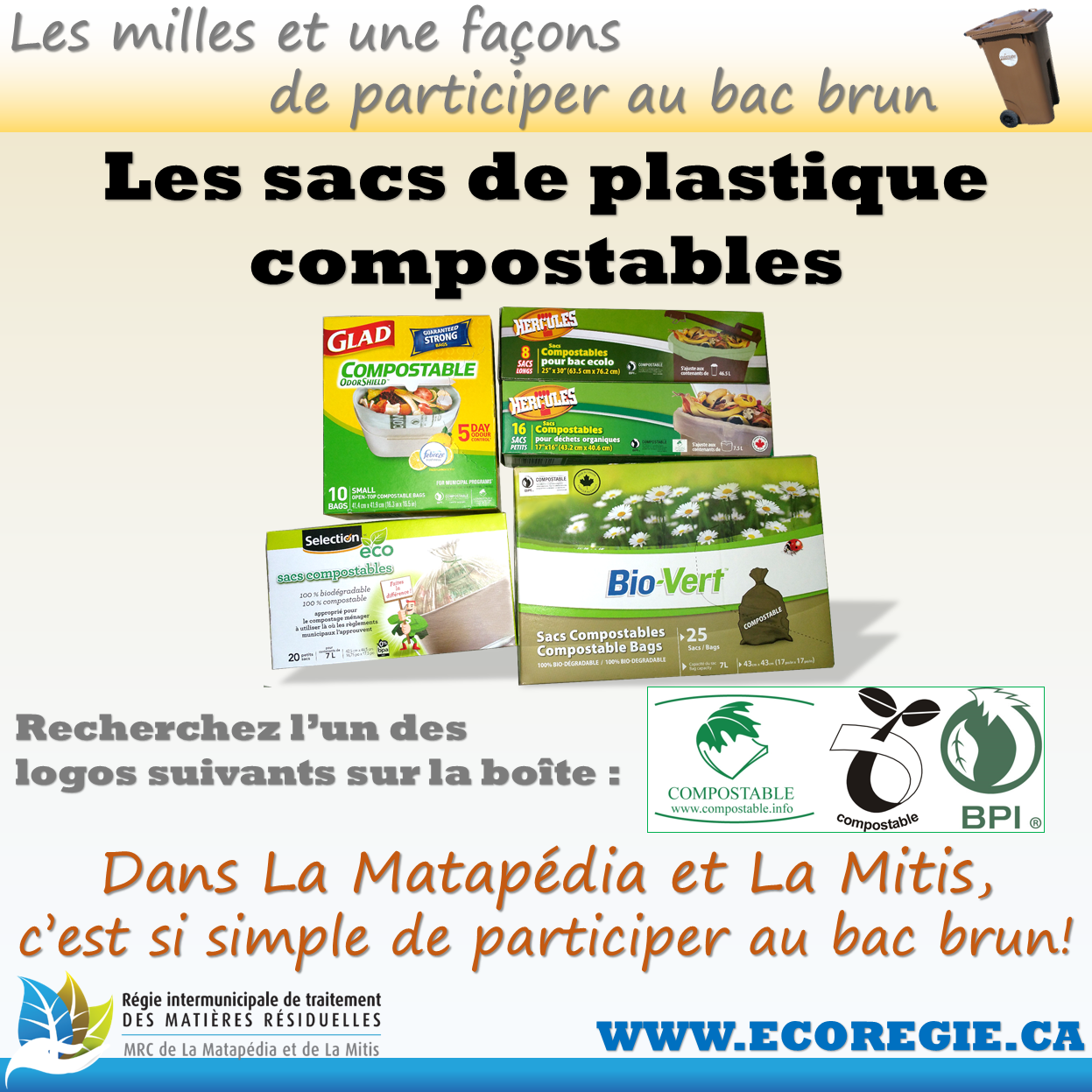 Sacs de plastique compostables