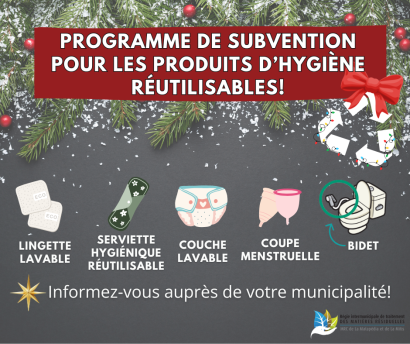 Décembre 2025 - Subventions pour les produits d’hygiène réutilisables 