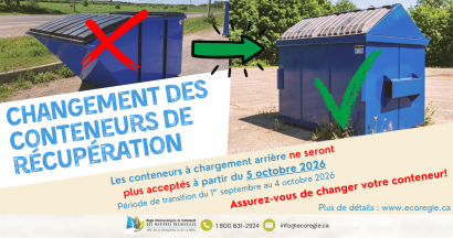 Changement des conteneurs de récupération à chargement arrière vers le chargement avant dans La Matapédia